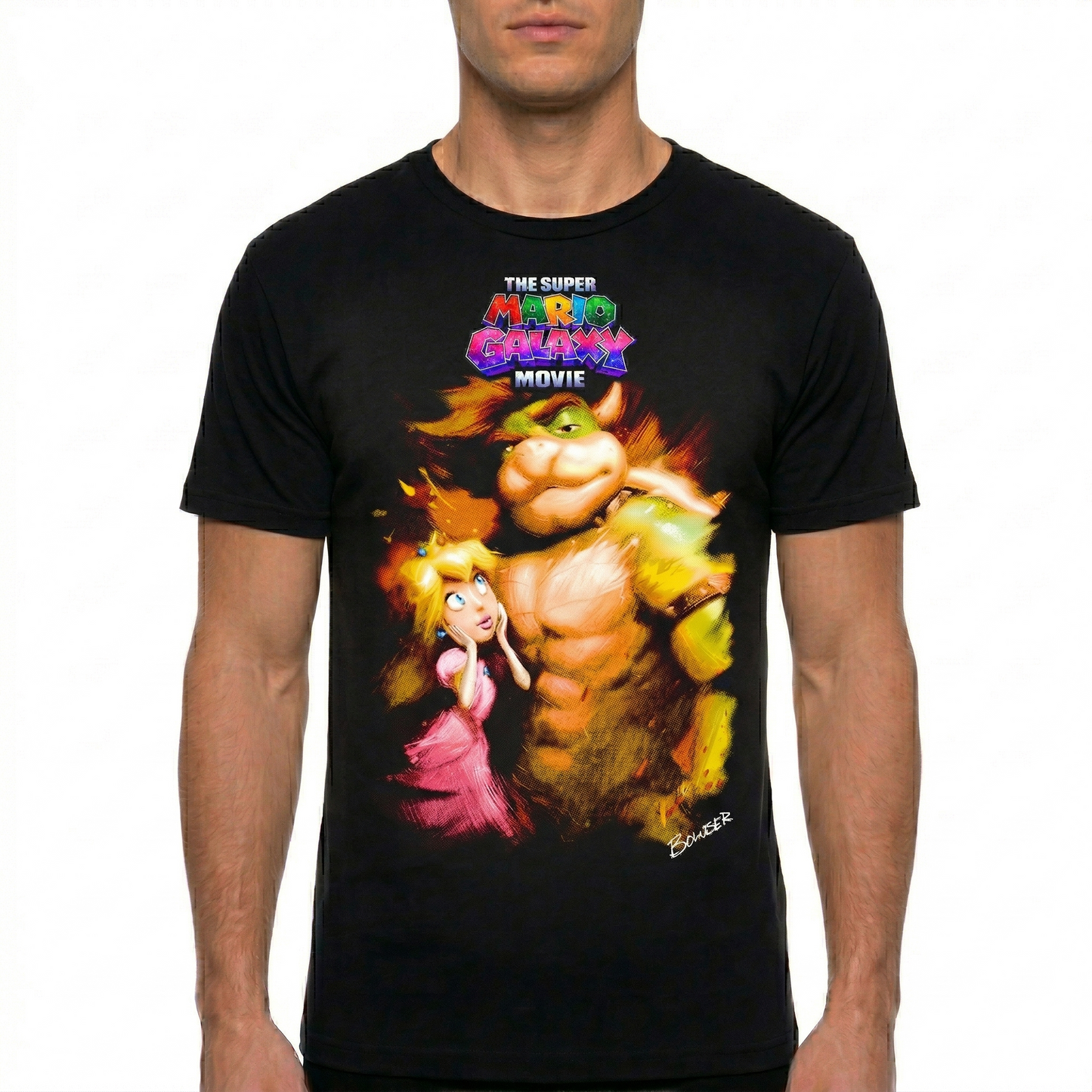 Playera Unisex Personalizada Bowser & Peach - Color Negra