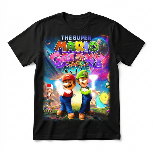 Playera Unisex Personalizada Mario & Luigi - Color Negra