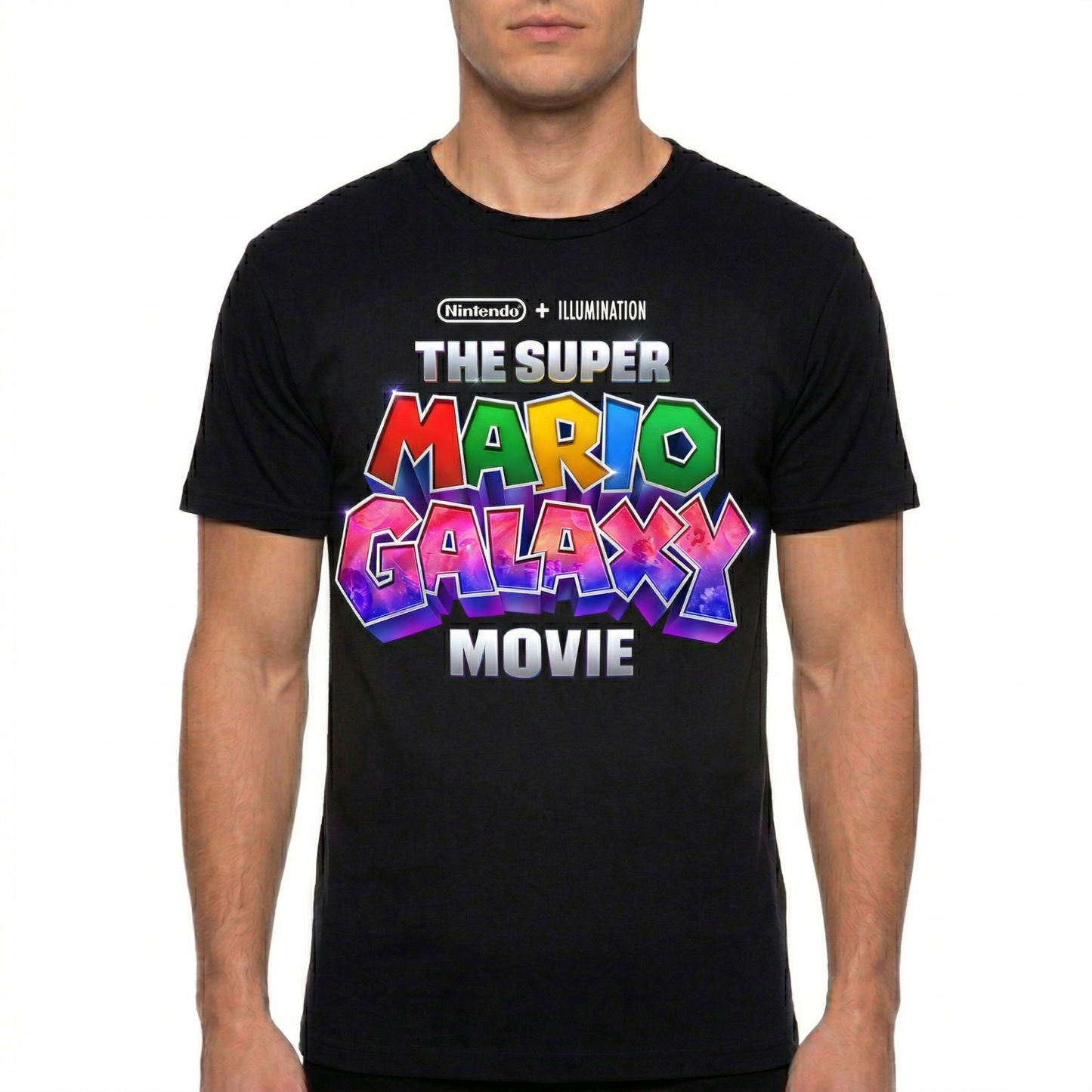Playera Unisex Personalizada Mario Galaxy - Color Negra