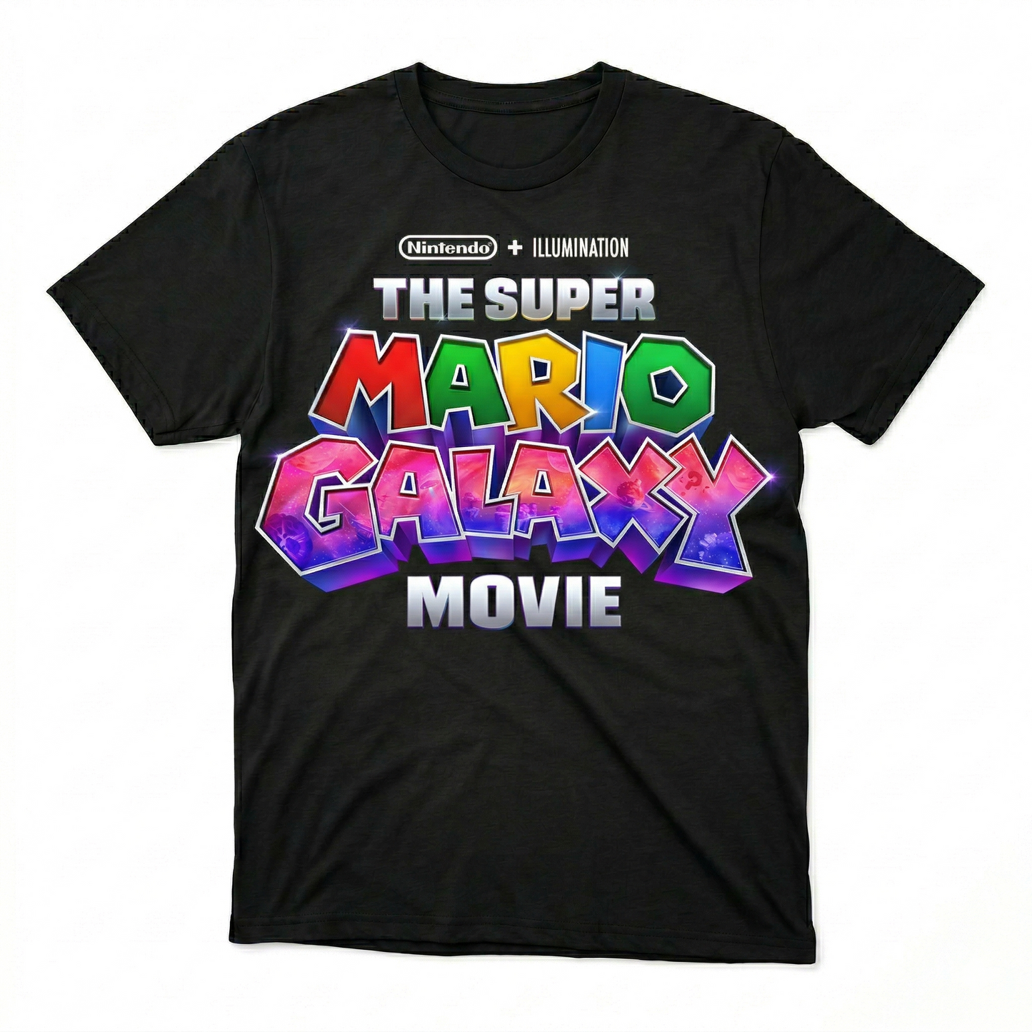 Playera Unisex Personalizada Mario Galaxy - Color Negra