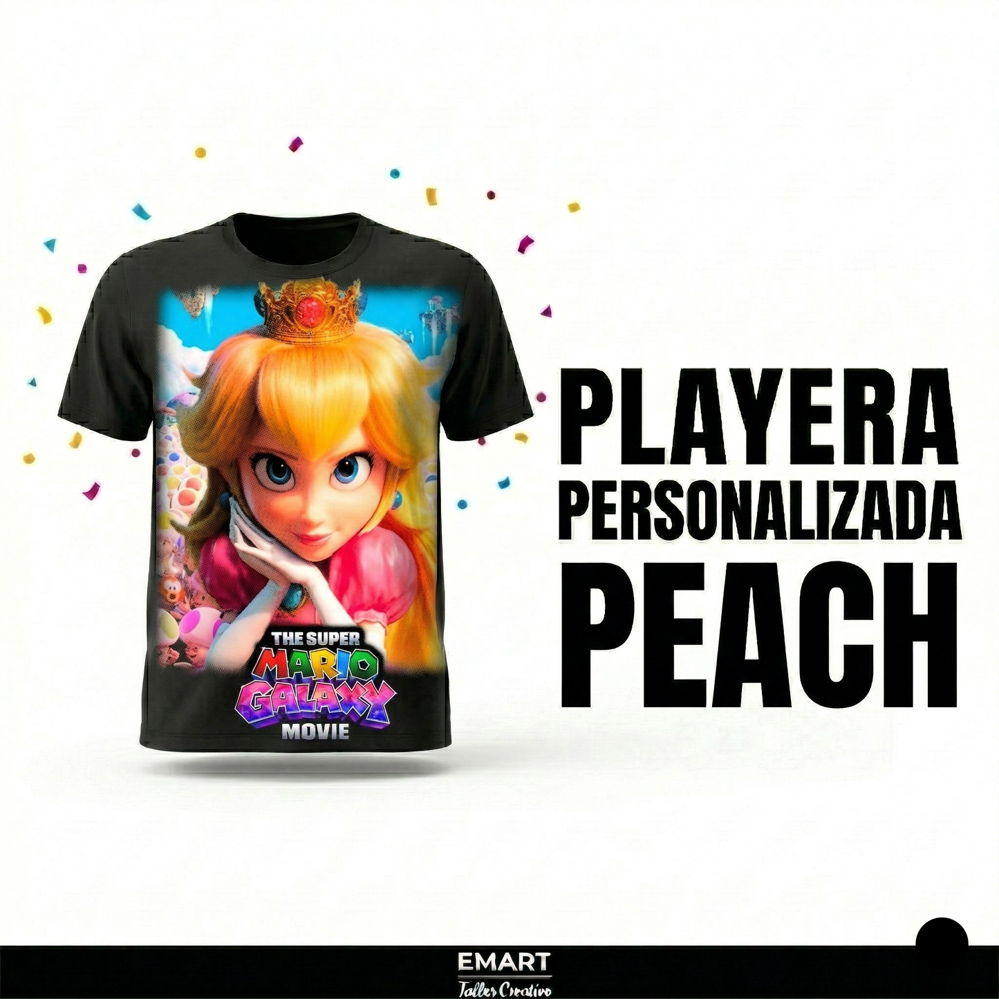 Playera Unisex Personalizada Peach - Color Negra
