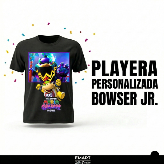 Playera Unisex Personalizada Bowser Jr. 2 - Color Negra