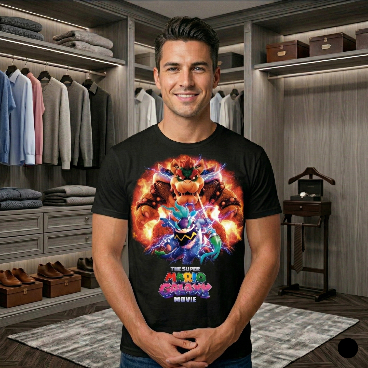Playera Unisex Personalizada Bowser - Color Negra