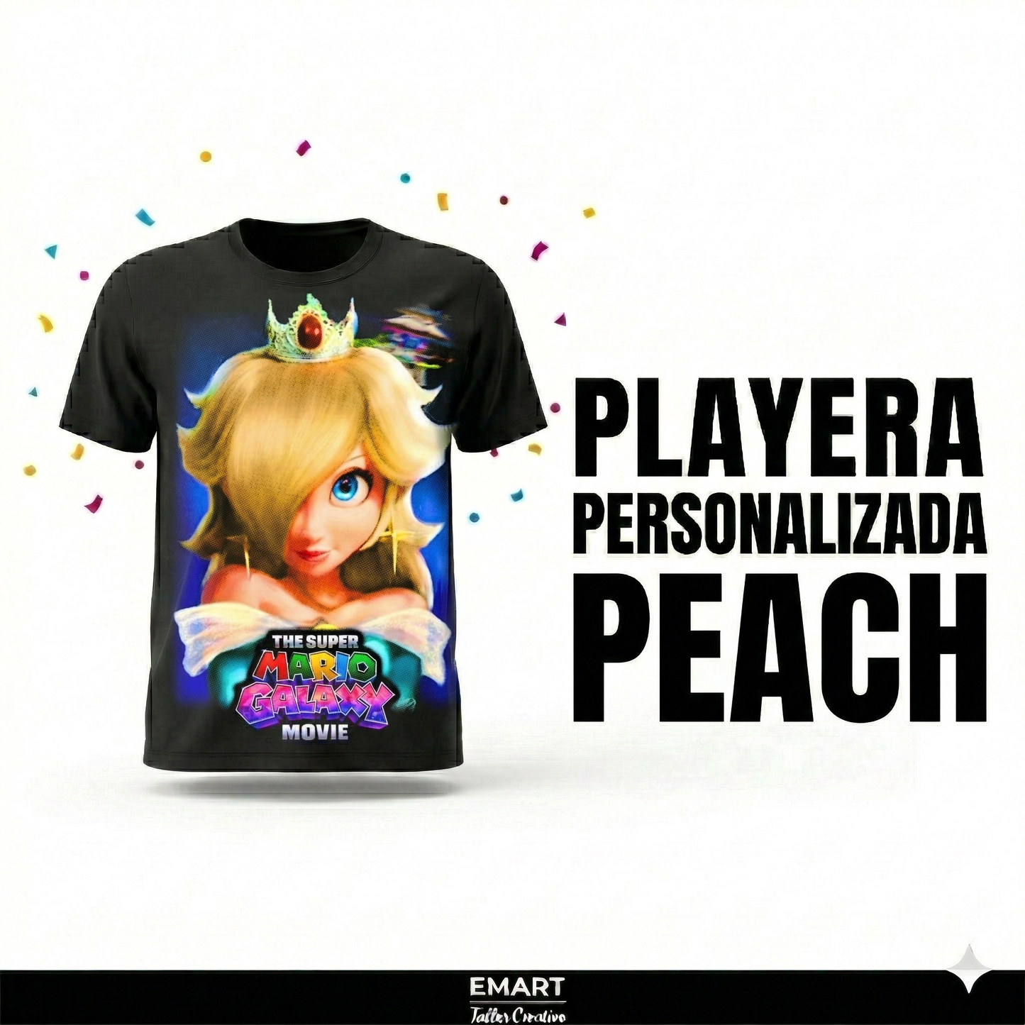 Playera Unisex Personalizada Peach - Color Negra